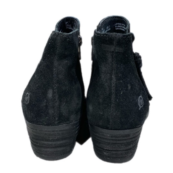 Born Black Suede Booties 8 Leather Ankle Bessie - Picture 6 of 12
